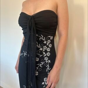 Trixxi Black and Pink Floral Maxi Dress